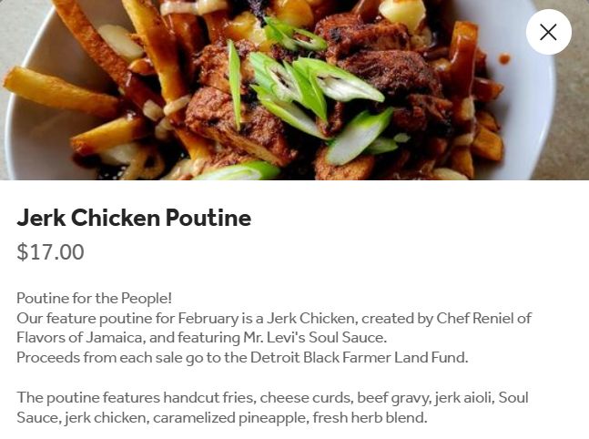 Brooklyn Street Local Jerk Chicken Poutine featuring Soul Sauce